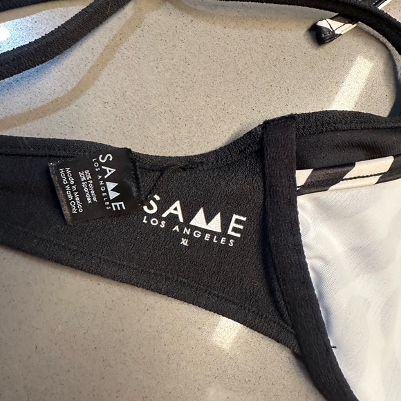 SAME swimwear DOUBLE LAYER BIKINI TOP XL Bottom M(SUEDE BLACK/ZEBRA) - Picture 14 of 15
